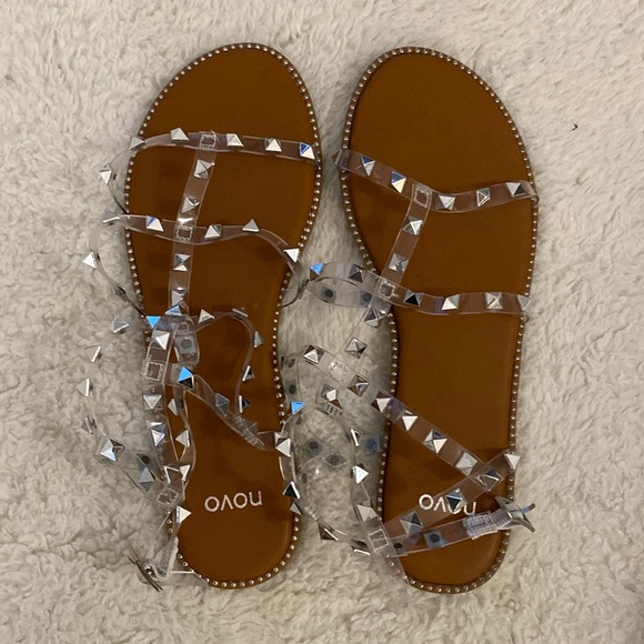 ❤️ Novo Clear Rhinestone Sandals Size 8 New in Box - Picture 1 of 8